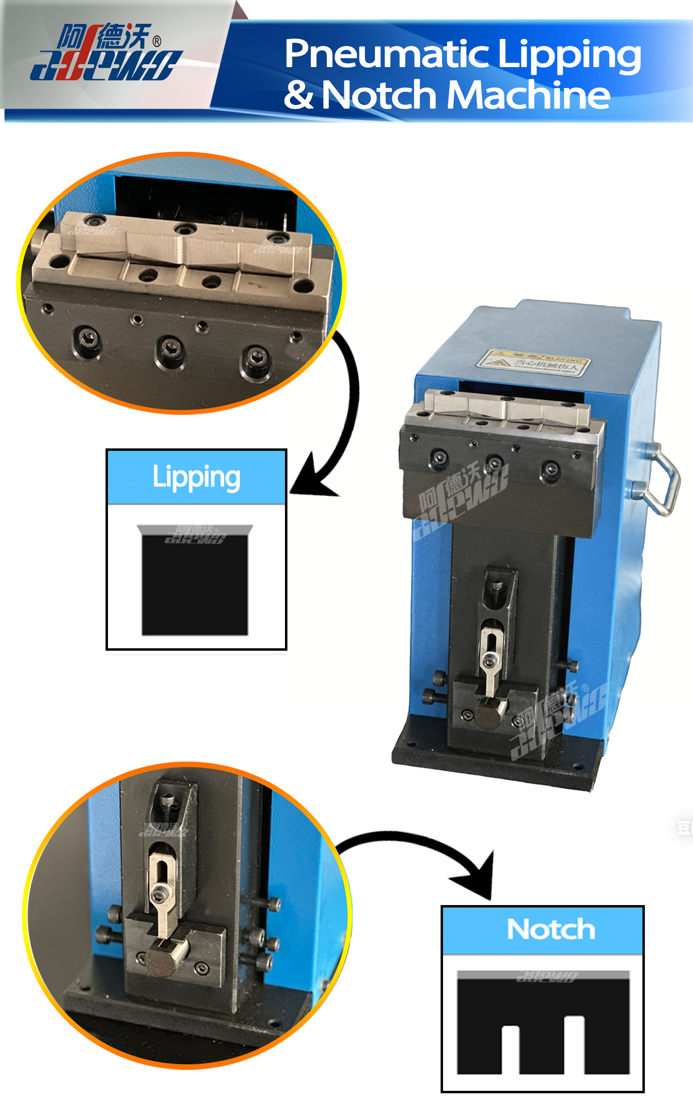 Pneumatický lis a vrubový stroj